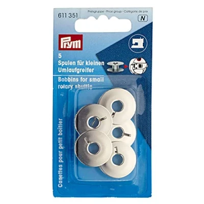 Image de Prym 21.2 mm Bobbins for Sewing Machine Small Rotary Shuttle Metal