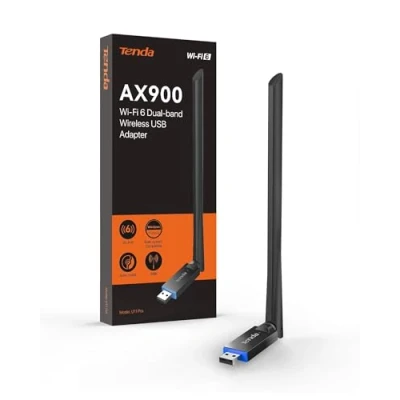 Image de Tenda U11 Pro Clé USB WiFi 6 AX900, Double Bande, 6dBi Antenne à Haute Gain, Installation sans Pilote, Compatible Windows 7/10/11, Linux, Support Mode AP, Réseau Stable et Performant