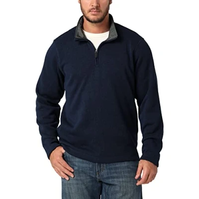 Image de Wrangler Authentics Men&#039;s Sweater Fleece Quarter Zip, Mood Indigo, M