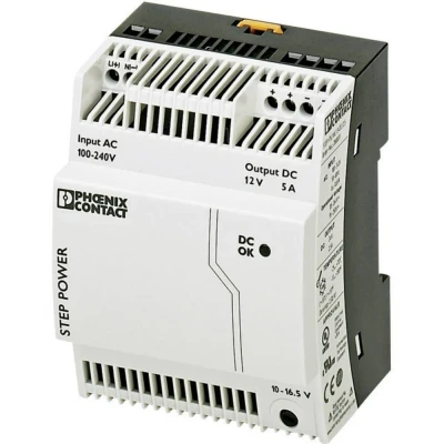Image de Bloc d&#039;alimentation à découpage pour rails DIN 12 V/DC / 5 A 60 W Phoenix Contact STEP PS/1AC/12DC/5