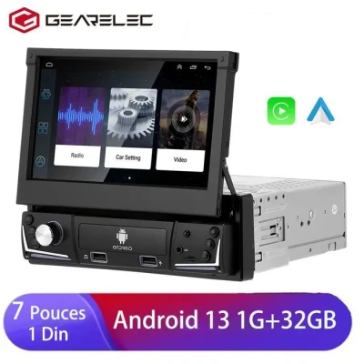 Image de Autoradio 1 Din avec Carplay et Android Auto, écran Tactile HD de 7 Pouces, Navigation GPS, WiFi Bluetooth ,FM, Port USB