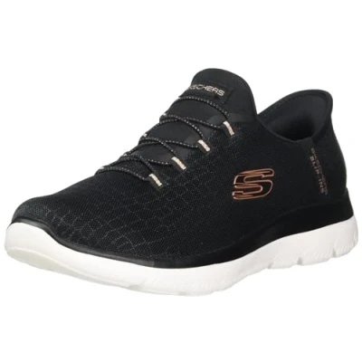 Image de Skechers Summits Classy Night Baskets mains libres pour femme, Noir/or rose, 38 EU
