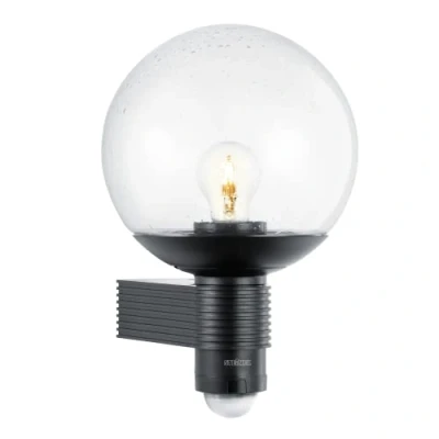 Image de Steinel Applique extérieure L 400 S Noir, détecteur de mouvement 240, portée max. 12 m, classique, corps en verre soufflé à la bouche