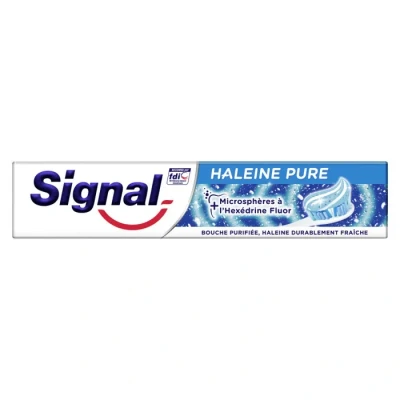 Image de SIGNAL Dentifrice Haleine Pure 12h d&#039;haleine fraiche Bouche purifiée 95% d&#039;ingrédients d&#039;origine naturelle 75ml