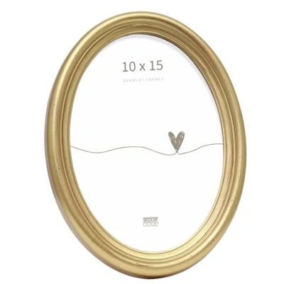 Image de Deknudt Frames S100A3 Cadre Photo Ovale Résine Doré 10 x 15 cm