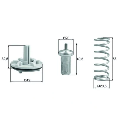 Image de MAHLE ORIGINAL TX 183 80D Thermostat d&#039;eau 80 42 avec joint d&#039;étanchéite VOLKSWAGEN: GOLF 6, Polo V 3/5 portes, Tiguan I, SEAT: Ibiza 4, 4 ST