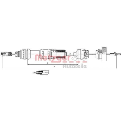 Image de METZGER 11.2280 Câble d&#039;Embrayage avec réglage automatique COFLE PEUGEOT: 306 3/5 portes, Partner I Combispace, Van
