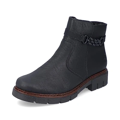 Image de Rieker Femme Bottines Z3566, Dame Bottines,Bottes,Demi Bottes,Bottillon,Plat,Noir (Schwarz / 00),41 EU 7.5 UK