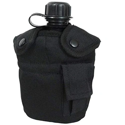 Image de Mil Tec Gourde de l’armée américaine, avec gobelet et housse, noir noir, Taille unique
