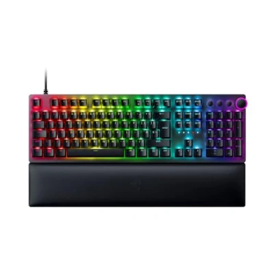 Image de Razer Huntsman V2 (Purple Switch) Clavier de Jeu Optique avec Latence d&#039;entrée Proche zéro (commutateurs optiques à clic, Touches PBT Doubleshot, Repose Poignet Ergonomique) Disposition