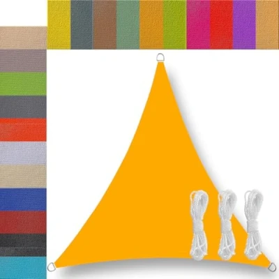 Image de Ufamiluk Toile d&#039;ombrage 2x2x2m Imperméable pour Patio avec Corde Libre Voile Triangle Rectangle terrasse Jardin Balcon extérieur Jaune Mangue Triangulaire