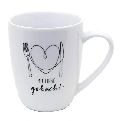 Image de Dekohelden24 Tasse en porcelaine cuite avec amour. Dimensions : 9,8 x 8,2 cm. Capacité 250 ml. Passe au lave vaisselle.