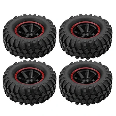 Image de pneus de voiture RC, 4pcs en caoutchouc avec moyeux pour 1/10 RC Crawler tout terrain