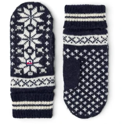 Image de Hestra Isvik Moufles en laine pour temps froid et usage quotidien Bleu marine/blanc cassé Taille 6