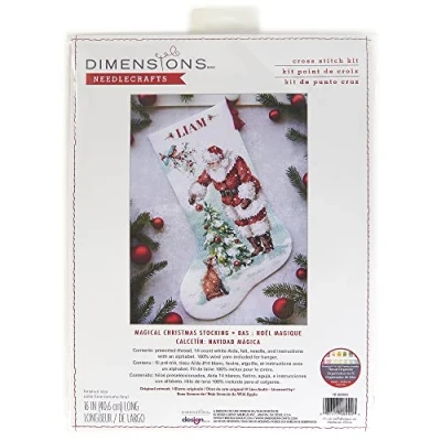 Image de Dimensions Counted Cross Stitch Kit 16&quot; Long Magical Christmas Stocking (14 Count) 70 08999