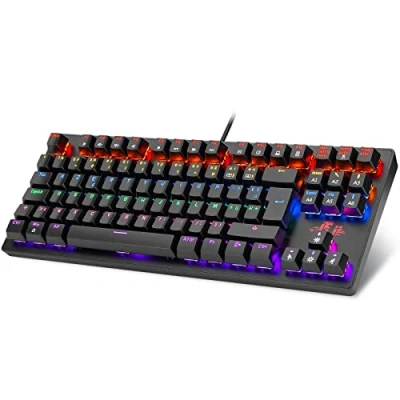 Image de Rii RK908 Clavier de Jeu Mécanique 22 Modes Rétroéclairage Commutateurs Bleus 88 Touches Anti Ghosting Noir