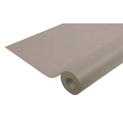 Image de Pro Nappe Réf R780654I Carton de 5 nappes jetables en non tissé spunbond Rouleau 6 M long X 1,20 large Couleur grège Matière indéchirable, déperlante et essuyable