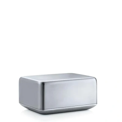 Image de Blomus 63638 Basic Beurrier Moyen Format Acier Inoxydable Gris 12 x 9,7 5,8 cm