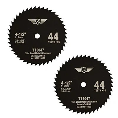 Image de 2 x TopsTools CS11544T Lames de scie HSS 115 mm 44T Alésage 9,5 Compatible avec Worx WorxSaw XL WX427 WX429 WX437 WX439 WX531 400 W 700