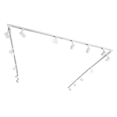 Image de Qazqa jeana Système de rail spot luminaire plafond, plafonnier compatible pour led 15 lumière L 765 cm Blanc Moderne éclairage intérieur Salon I Chambre Cuisine Salle à manger