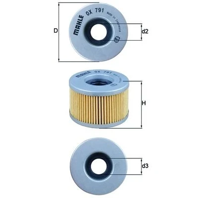 Image de MAHLE ORIGINAL OX 791 Filtre à huile Cartouche filtrante