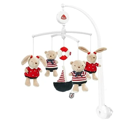 Image de Fehn Mobile musical Ocean Club Jouet pour aider bébé à s&#039;endormir avec d&#039;adorables animaux Mignons boîte musique mélodie &quot;La lune s&#039;est levée&quot; lit Jouets bébés de 0 5 mois