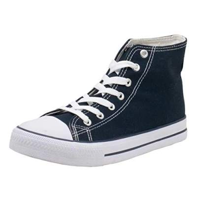 Image de Fitters Footwear That Fits Dames Chaussure en Toile Canvas Textile de Lin avec Semelle vulcanisée (38 EU, Bleu foncé)