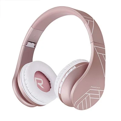 Image de PowerLocus Casque Bluetooth, Audio sans Fil Supra Auriculaire avec Microphone intégré, Stéréo HD, Micro SD/TF Mode, FM Radio, Pliable Un étui,Connexion à 2 Appareils pour iPhone/PC/TV/Mac