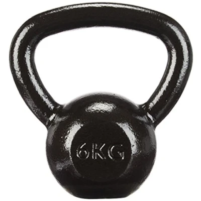 Image de Amazon Basics Kettlebell en fonte 6 kg, noir