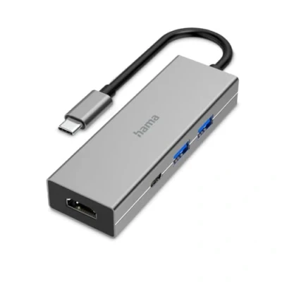Image de Hama 00200107 hub &amp; concentrateur USB 3.2 Gen 1 (3.1 1) Type C 5000 Mbit/s Anthracite, Gris
