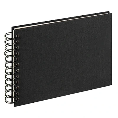 Image de Walther Design Album Photo Noir 23 x 17 cm en spirale Lin, Tissu SA 509 B