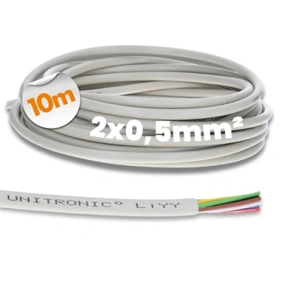 Image de 10 mètres Lapp 0028502 LiYY câble de données 2 fils I rallonge pour LED signal commande 2x0,5 mm²