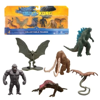 Image de MonsterVerse Godzilla vs Kong Lot de 6 Mini Monstres 5,1 cm avec emblématiques du Film, édition limitée, Multicolore, Convient aux Enfants 4 Ans et Plus