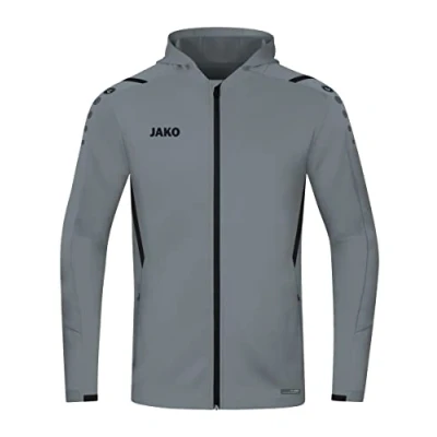 Image de JAKO Veste à Capuche Challenge, Mixte, Gris Pierre/Noir, 4XL