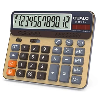 Image de OSALO Calculatrice de Bureau Grand écran à 12 Chiffres (OS 6815GN)