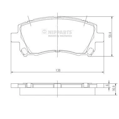 Image de Kit de plaquettes frein, frein à disque NIPPARTS J3607013