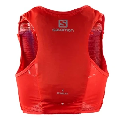 Image de Salomon Adv Hydra Vest 4 Gilet d&#039;hydratation Trail running Randonnée Vélo unisexe, Confort et stabilité, Accès rapide à l’hydratation, Simplicité, Rouge, XL