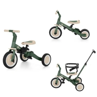 Image de Petite&amp;Mars Tricycle turbo multifonctionnel 5 en 1, tricycle, draisienne, pour apprendre à marcher, vert