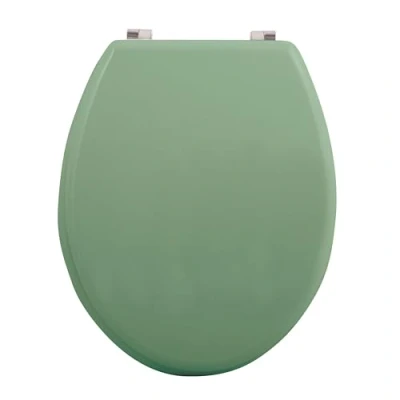 Image de Abattant WC MDF CLÉO Vert Basile Mat MSV Charnière résistante à la rouille Entraxe de fixation universelle