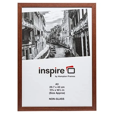 Image de Hampton Frames MUNA3BRN Cadre Photo en plexiglas Effet Bois foncé A3 (30 x 42 cm)