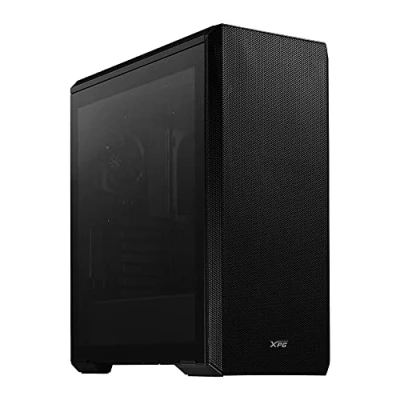 Image de ADATA XPG Defender Mid Tower PC Chassis, Full Size E ATX with Mesh Front Panel Design, Perforated Cooling PSU Chamber, Removable Dust Filter, I/O USB 3.0 Ports, Black