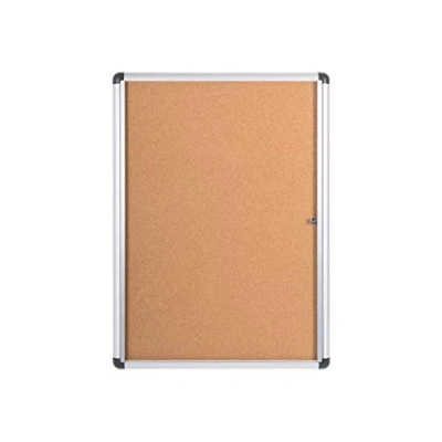 Image de Bi Office Vitrine d&#039;Affichage Interieur en Liège Enclore Extra, Tableau Verrouillable, 710 x 971 mm, 9 A4
