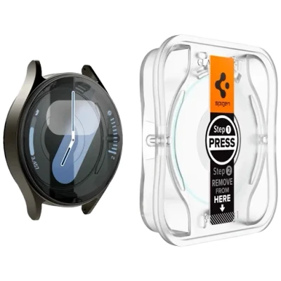Image de Spigen EZ Fit Verre Trempé Clear Protection D&#039;Écran Samsung Galaxy Watch 7 44mm Lot De 2
