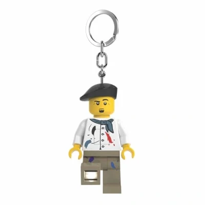 Image de Lego KE216H Porte clés lumineux Artiste 7,6 cm de haut, blanc, 3 inches tall