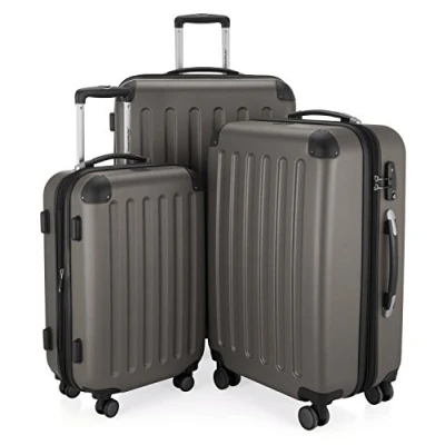 Image de HAUPTSTADTKOFFER Spree Set de 3 valises, Bagages rigides, ABS, TSA, extensible, extra léger, 4 roues, (S M &amp; L), Graphite