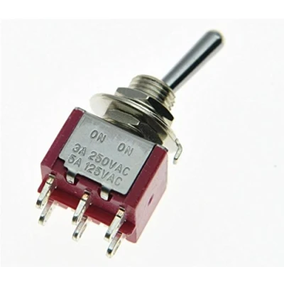 Image de salecom 5 DPDT 6 broches sur Guitare mini Interrupteur à bascule 2 voies voiture/bateau Interrupteurs