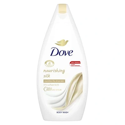 Image de Dove Gel douche nourrissant en soie microbiome pour une peau plus douce et lisse après 450 ml