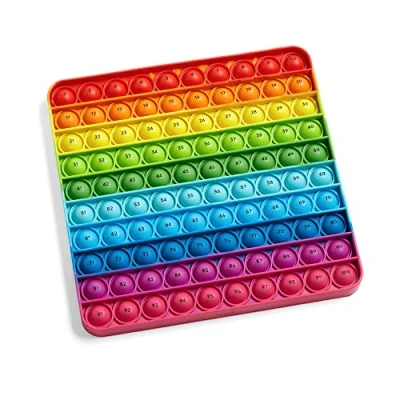 Image de Learning Resources Jouet sensoriel à bulles du tableau de centaine , enfoncer pour compter, jouets sensoriels enfoncer, pratique la multiplication, motricité fine