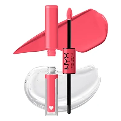 Image de NYX Professional Makeup Brillant à Lèvres Shine Loud, Intensément Pigmenté, Double Embout Rouge et Gloss, Brillance Longue Tenue, Sans Transfert, Teinte : Movin&#039; Up (12)