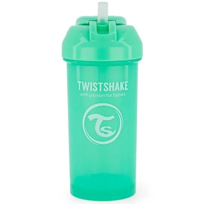 Image de Twistshake Gobelet Bébé avec Paille 360ml Bouteilles D&#039;eau pour étanches Anti Déversement Enfant Apprentissage Bebe sans BPA Tasse Vert